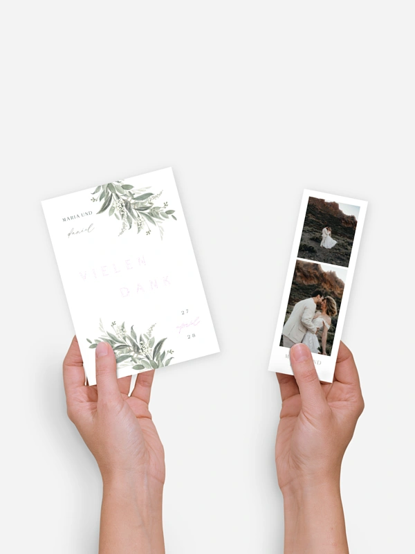 Dankeskarte Hochzeit Leaf Love