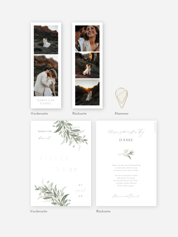 Dankeskarte Hochzeit Leaf Love