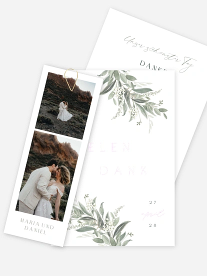 Dankeskarte Hochzeit Leaf Love