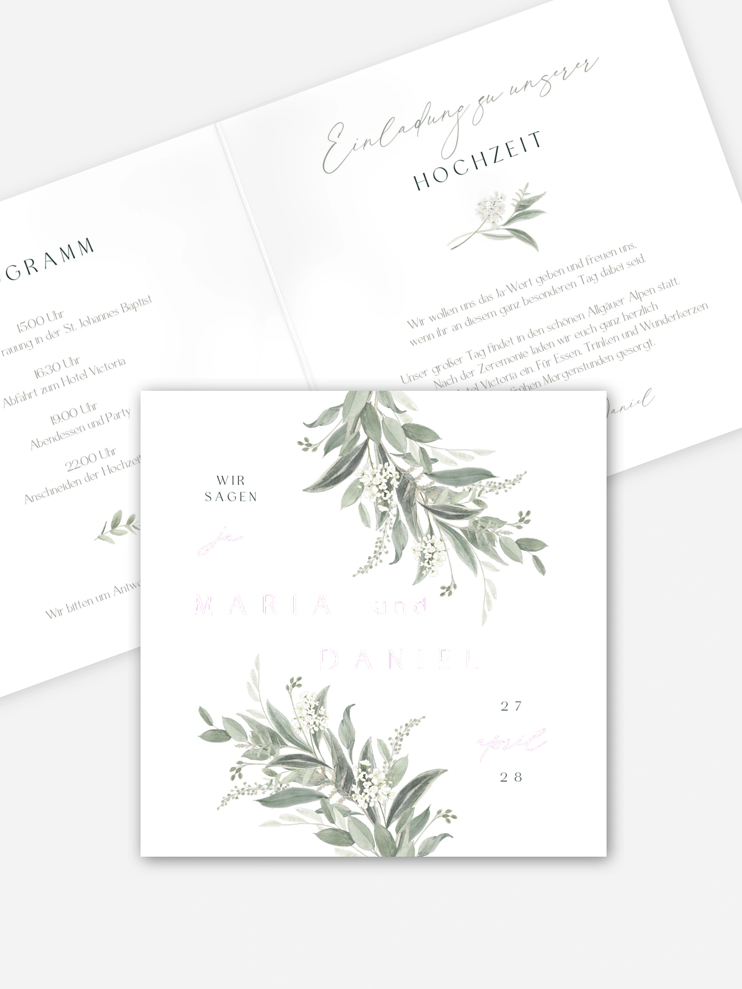 Hochzeitseinladung Leaf Love