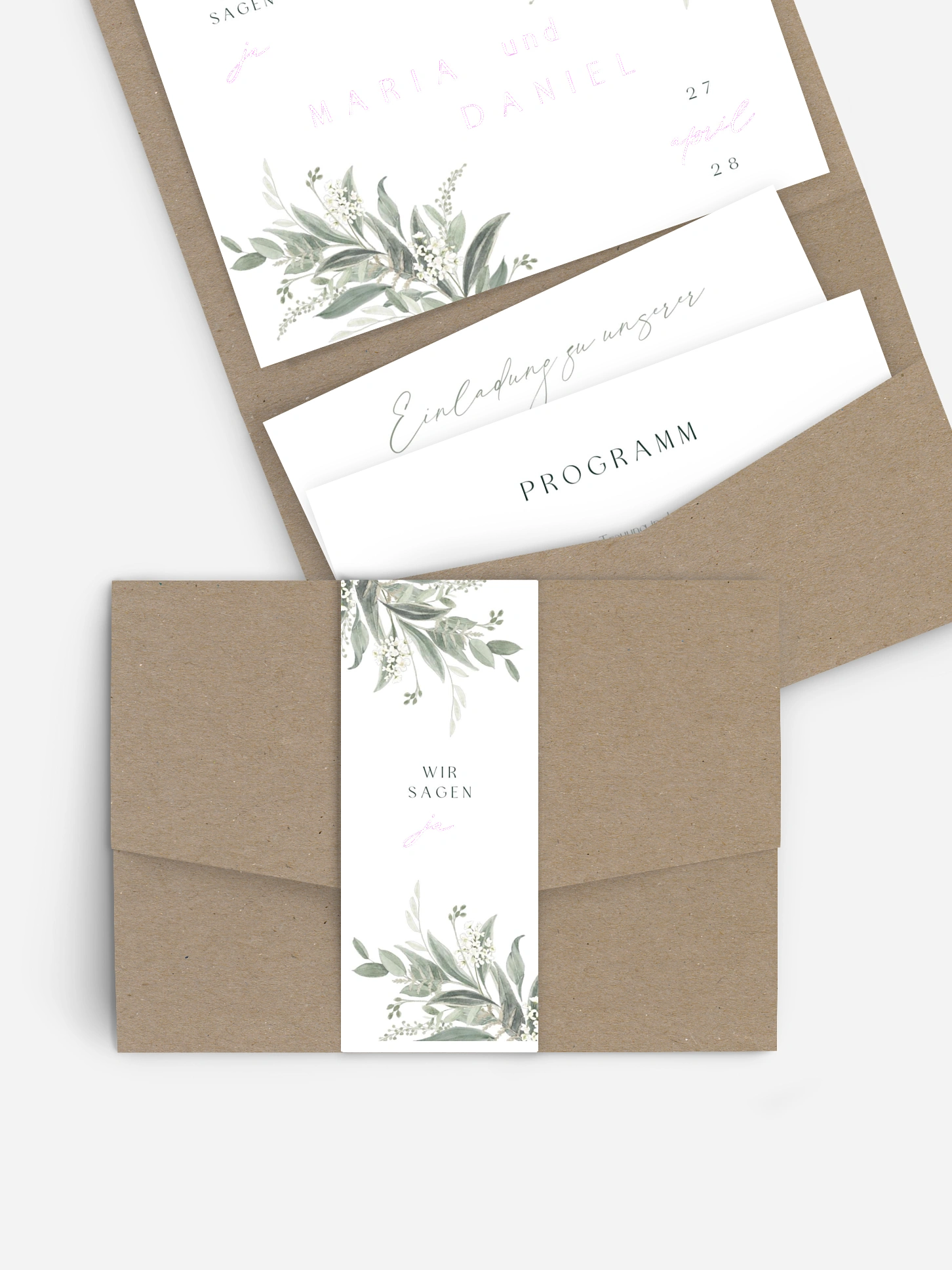 Hochzeitseinladung Leaf Love