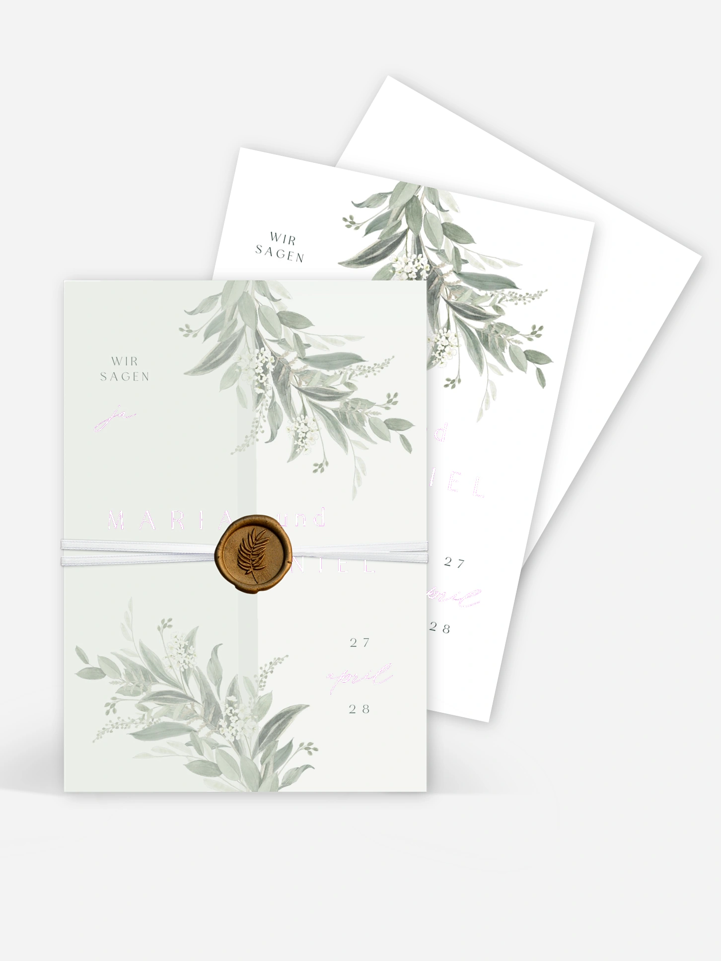 Hochzeitseinladung Leaf Love