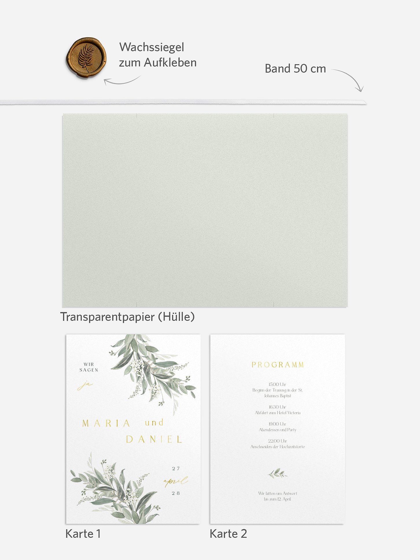 Hochzeitseinladung Leaf Love