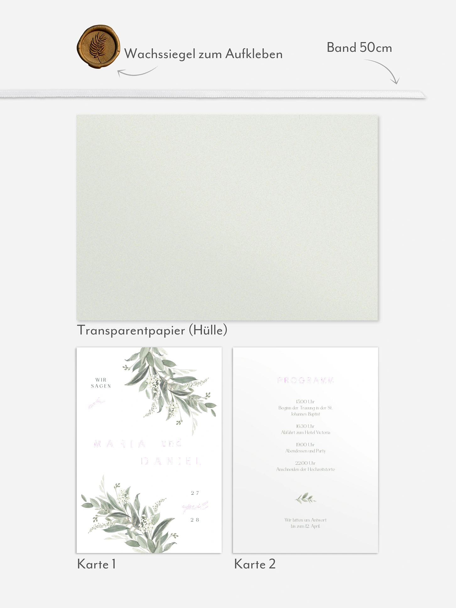 Hochzeitseinladung Leaf Love