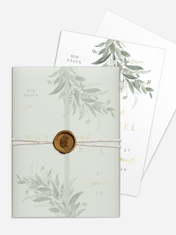 Hochzeitseinladung Leaf Love