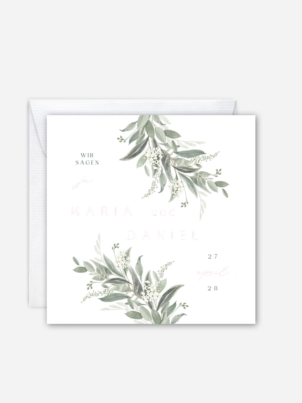 Hochzeitseinladung Leaf Love