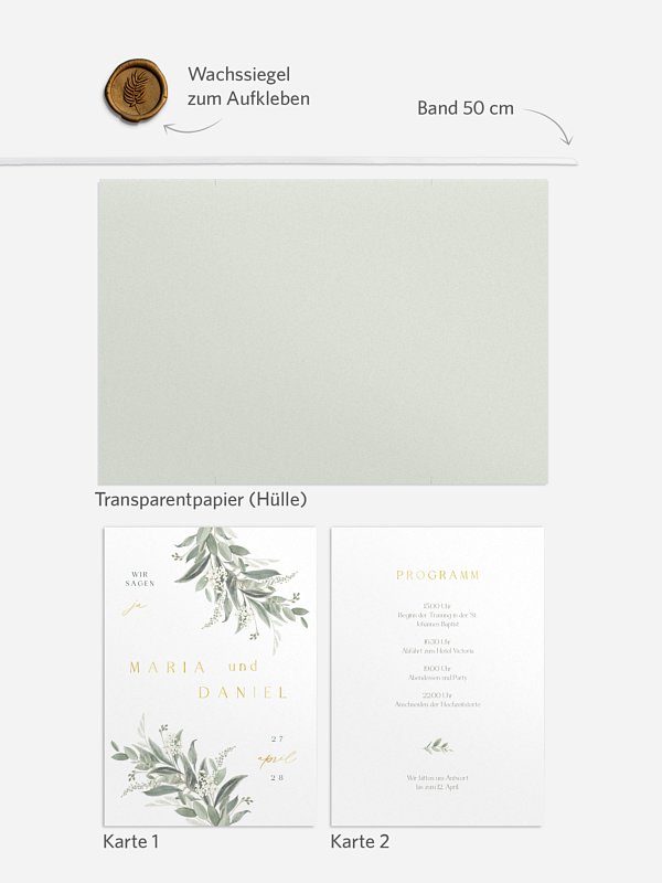 Hochzeitseinladung Leaf Love