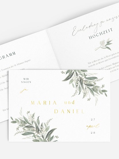 Hochzeitseinladung Leaf Love