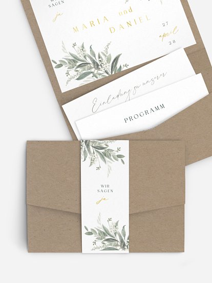 Hochzeitseinladung Leaf Love