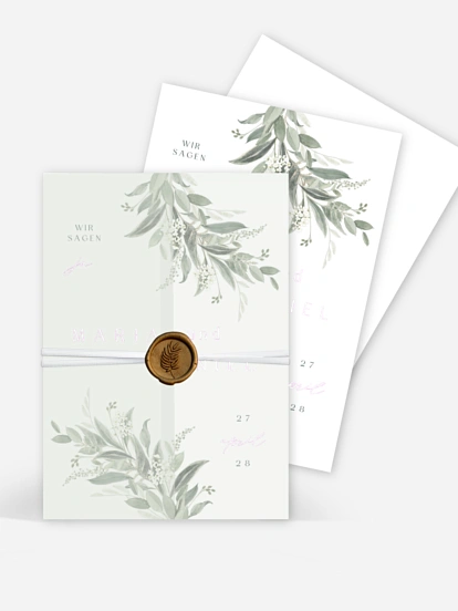 Hochzeitseinladung Leaf Love