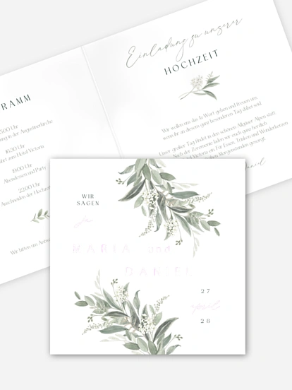 Hochzeitseinladung Leaf Love