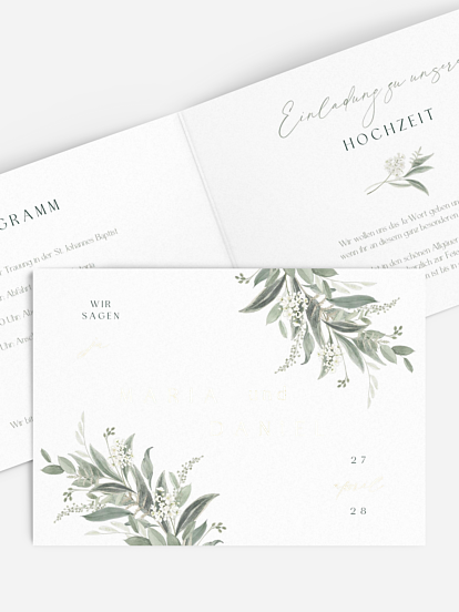 Hochzeitseinladung Leaf Love