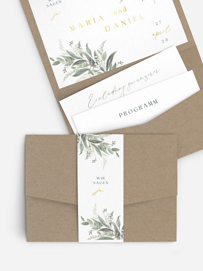 Hochzeitseinladung Leaf Love