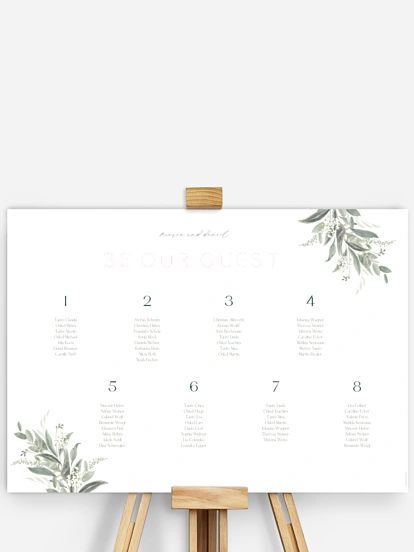 Sitzplan Plakat Leaf Love