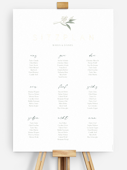 Sitzplan Plakat Leaf Love