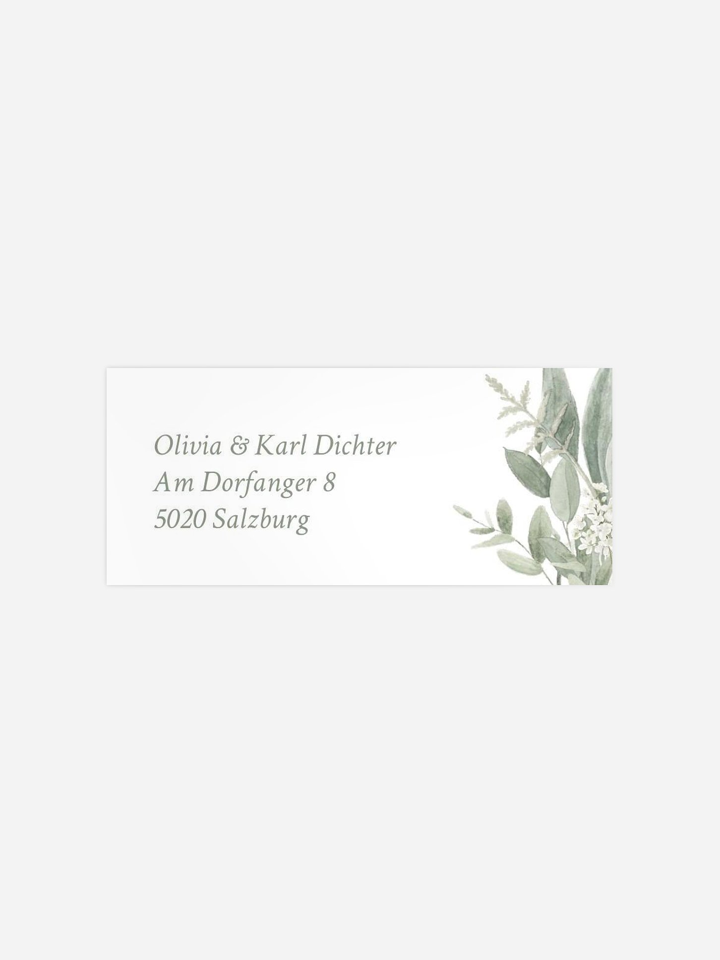 Absenderaufkleber Hochzeit Evergreen Elegance