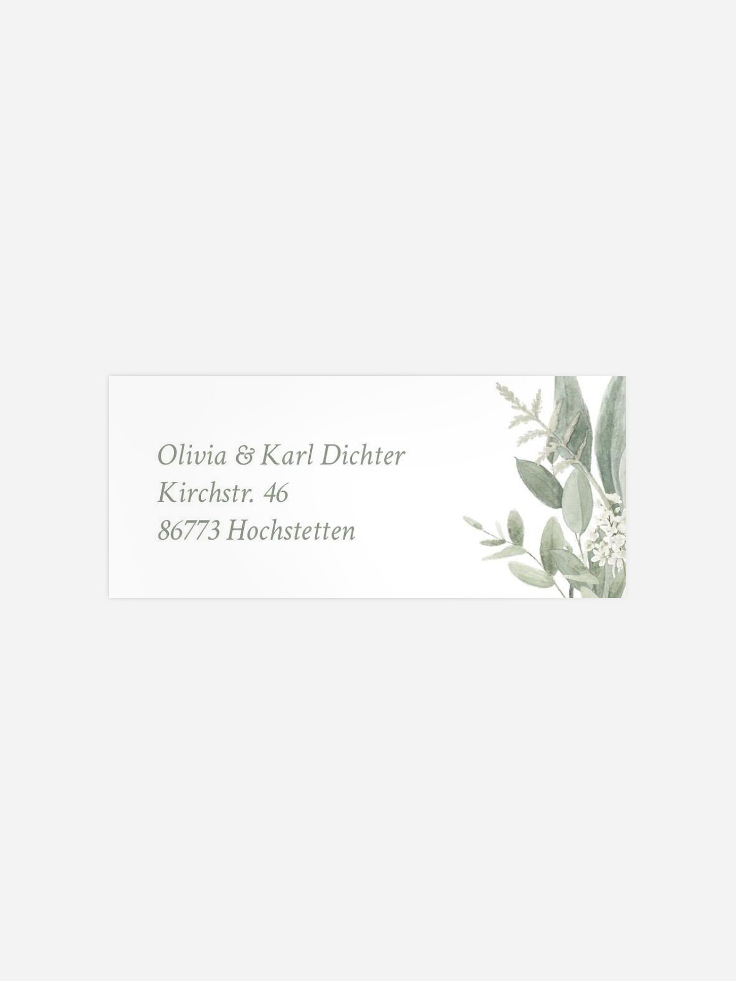 Absenderaufkleber Hochzeit Evergreen Elegance