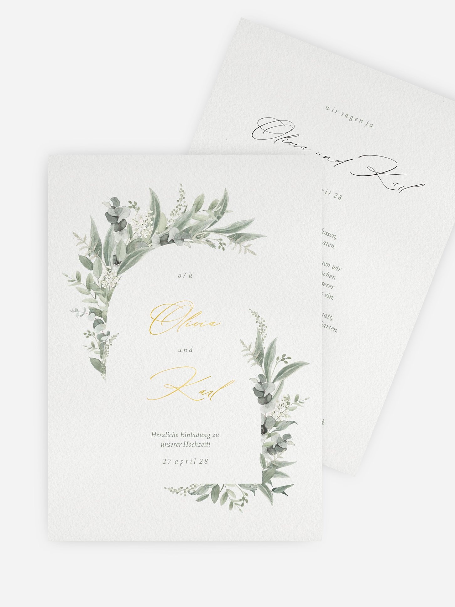 Hochzeitseinladung Evergreen Elegance
