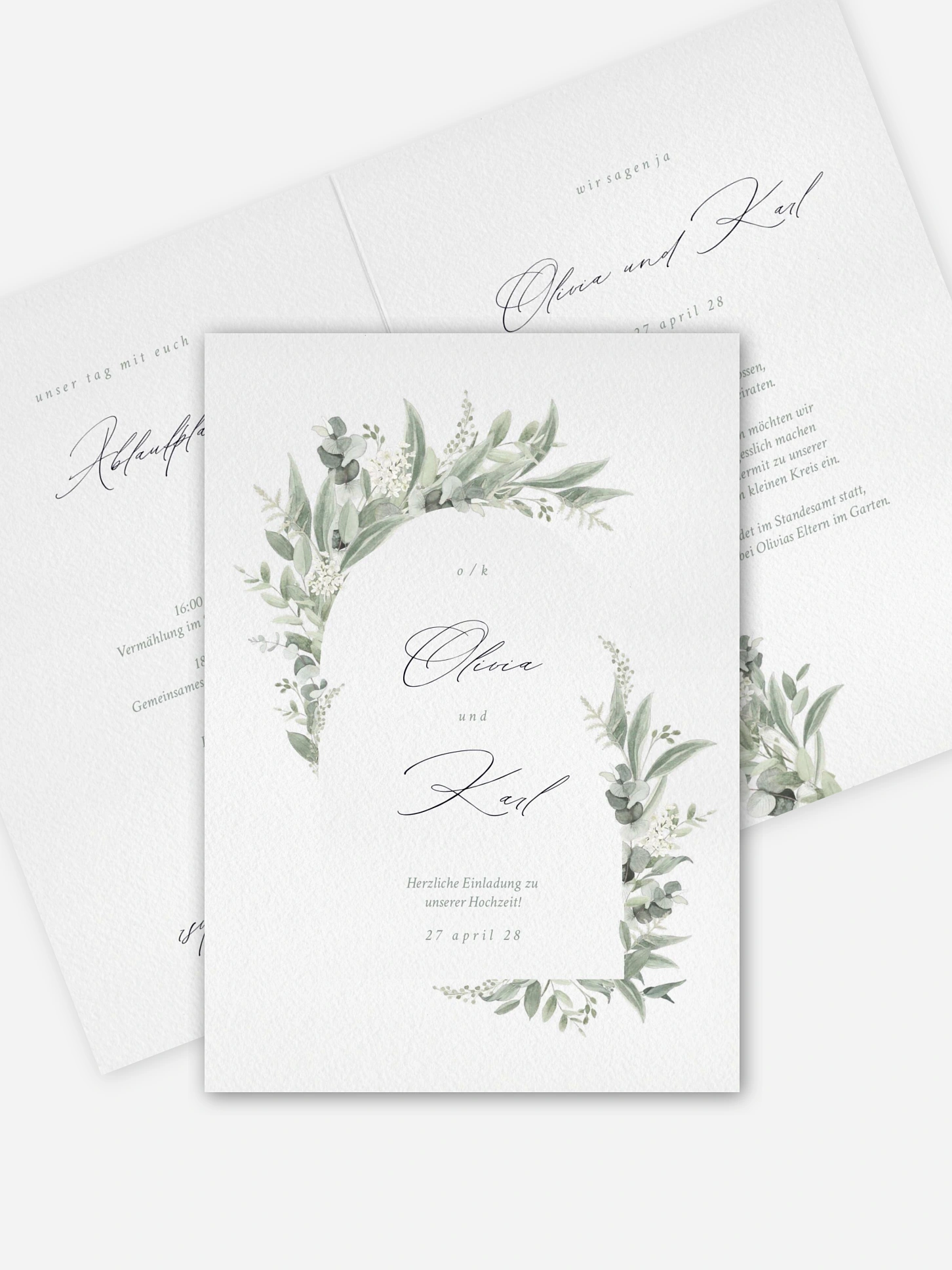 Hochzeitseinladung Evergreen Elegance