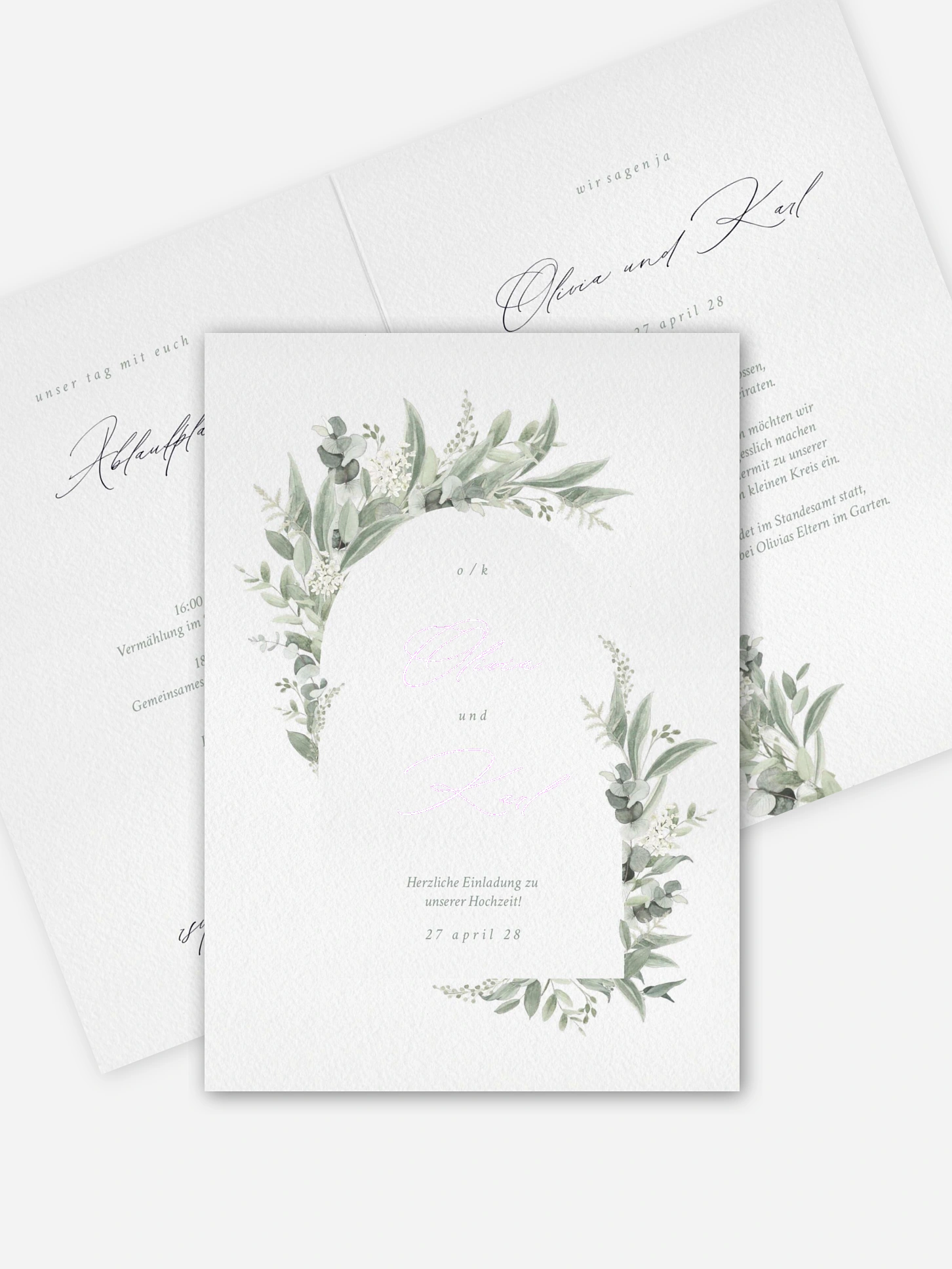Hochzeitseinladung Evergreen Elegance