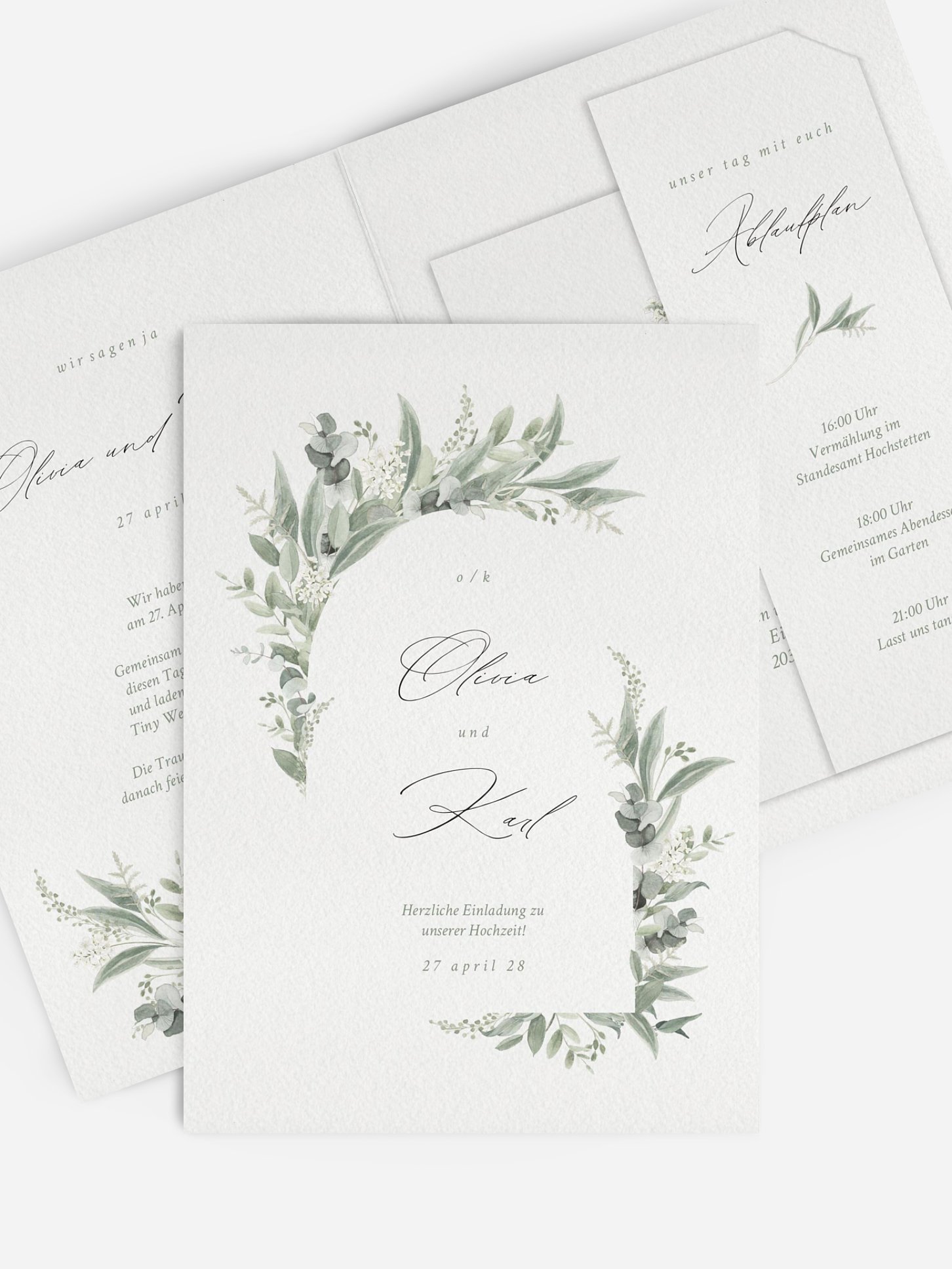 Hochzeitseinladung Evergreen Elegance
