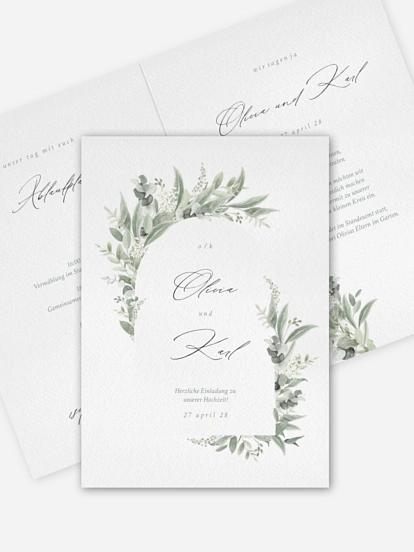 Hochzeitseinladung Evergreen Elegance