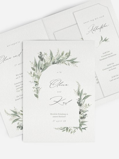 Hochzeitseinladung Evergreen Elegance