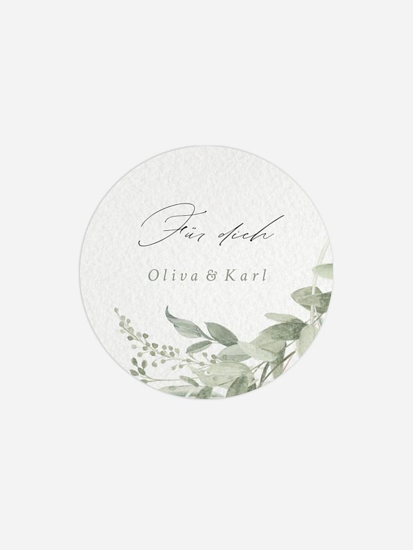 Geschenkaufkleber Hochzeit Evergreen Elegance