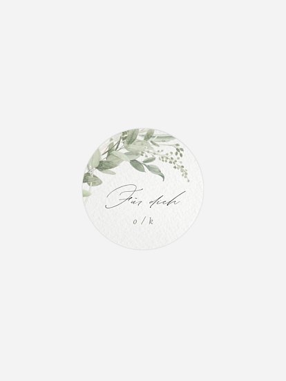 Geschenkaufkleber Hochzeit Evergreen Elegance