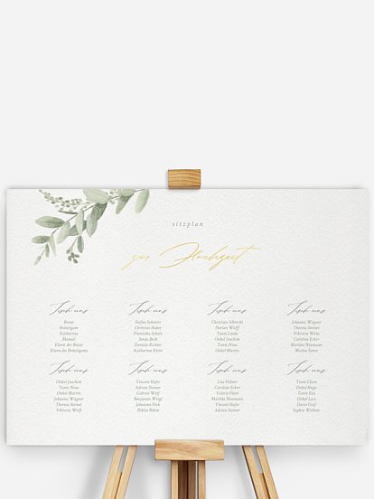 Sitzplan Plakat Evergreen Elegance