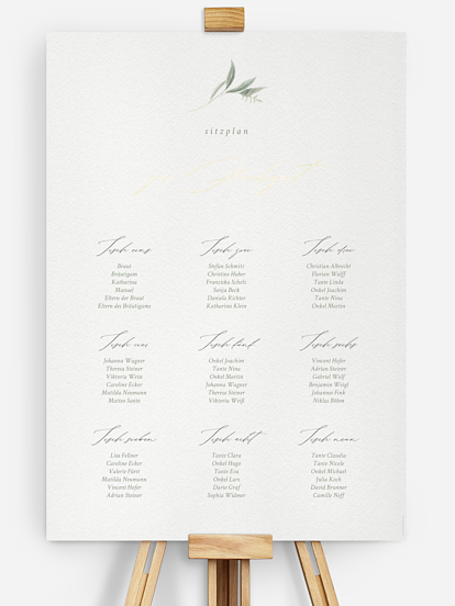Sitzplan Plakat Evergreen Elegance