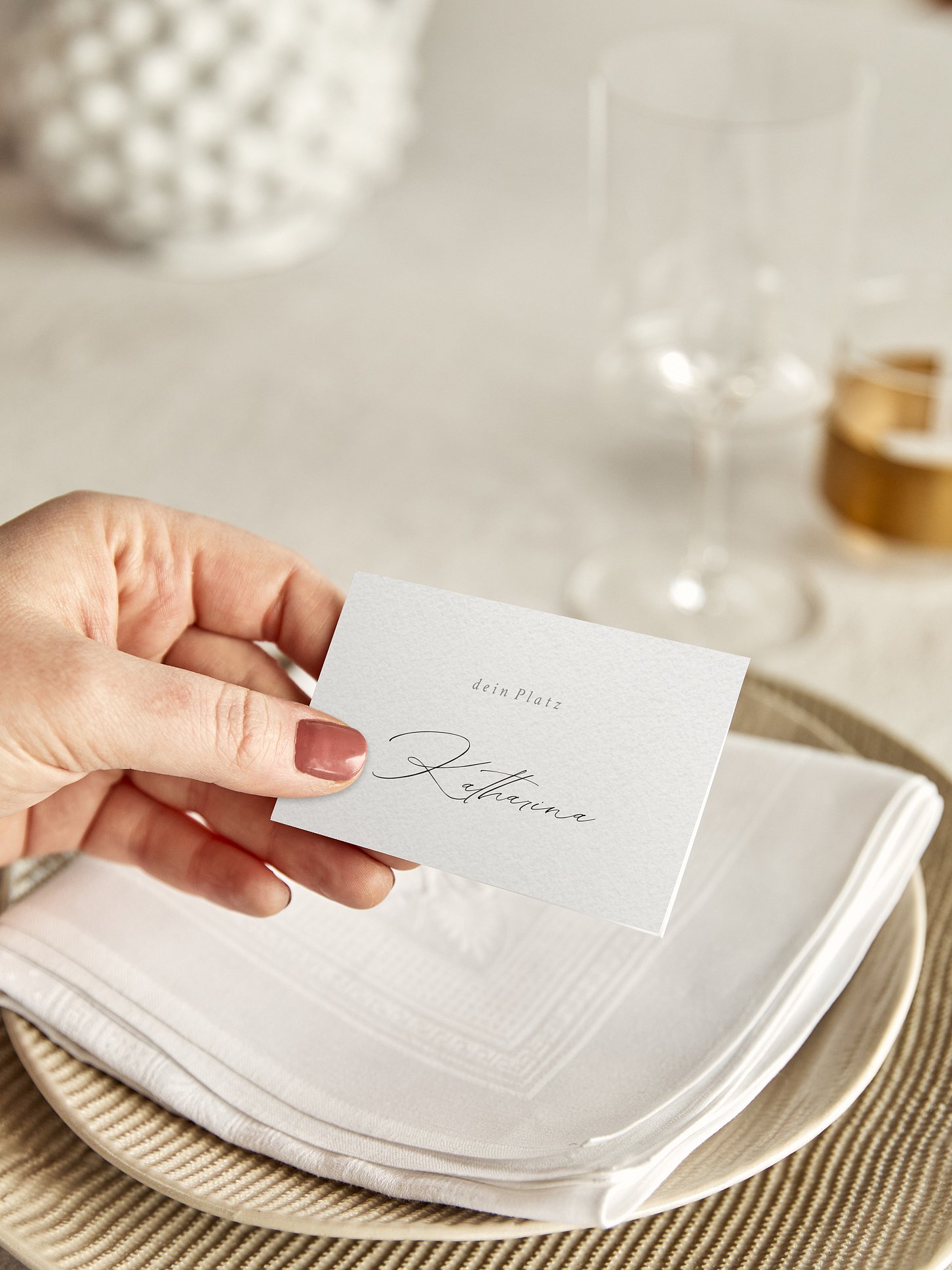 Tischkarte Hochzeit Evergreen Elegance