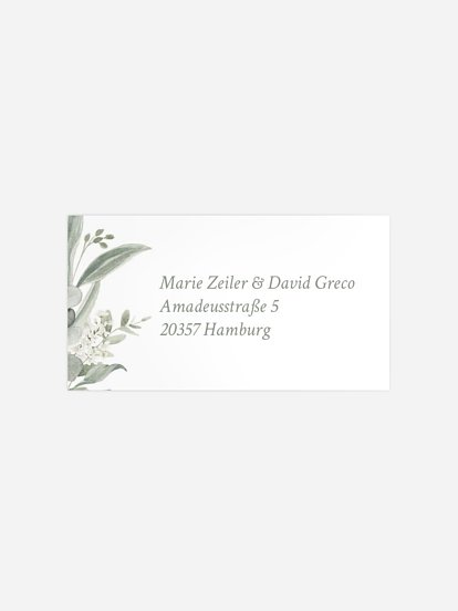 Empfängeraufkleber Hochzeit Evergreen Elegance