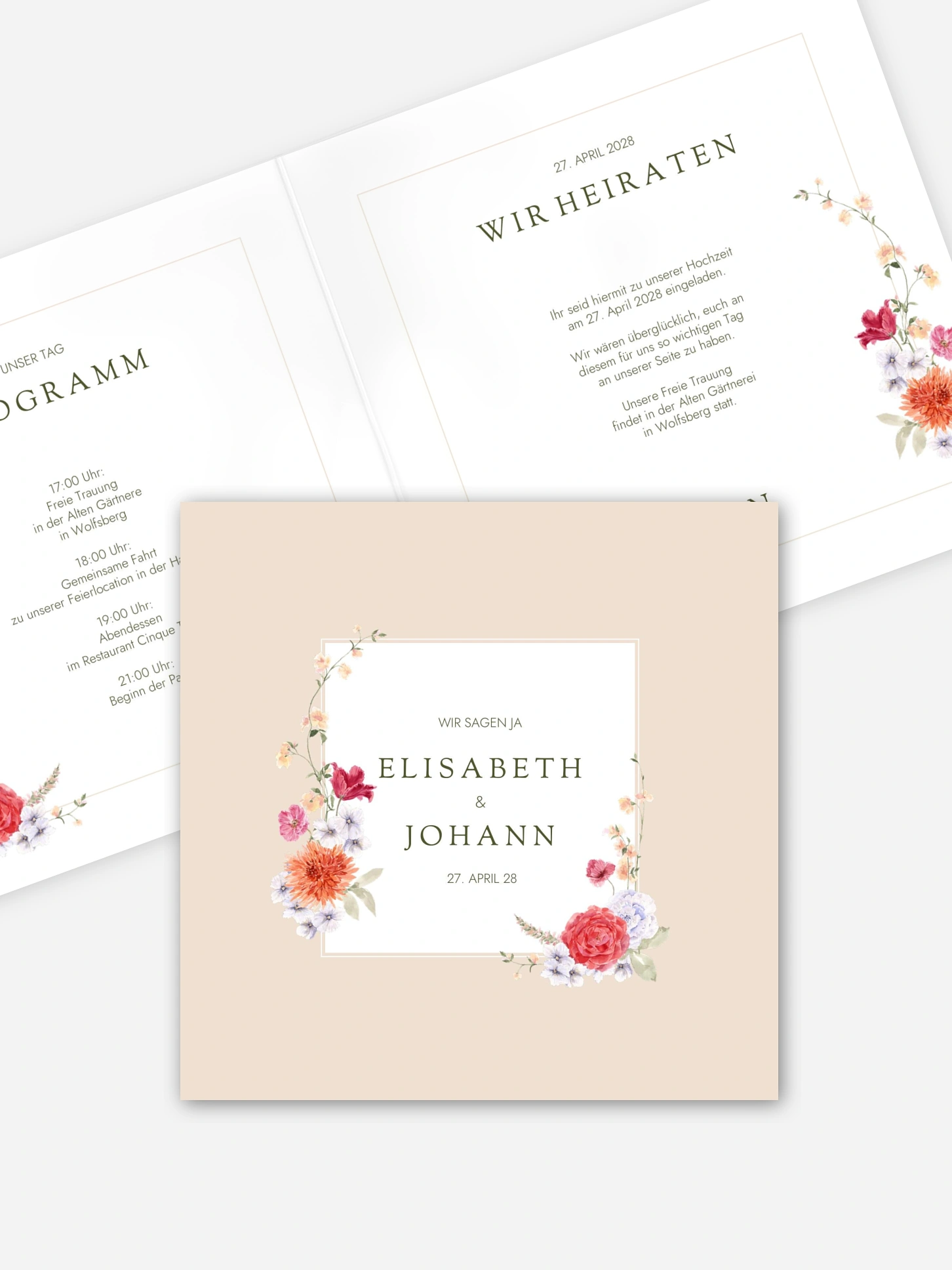 Hochzeitseinladung Blumenwelt