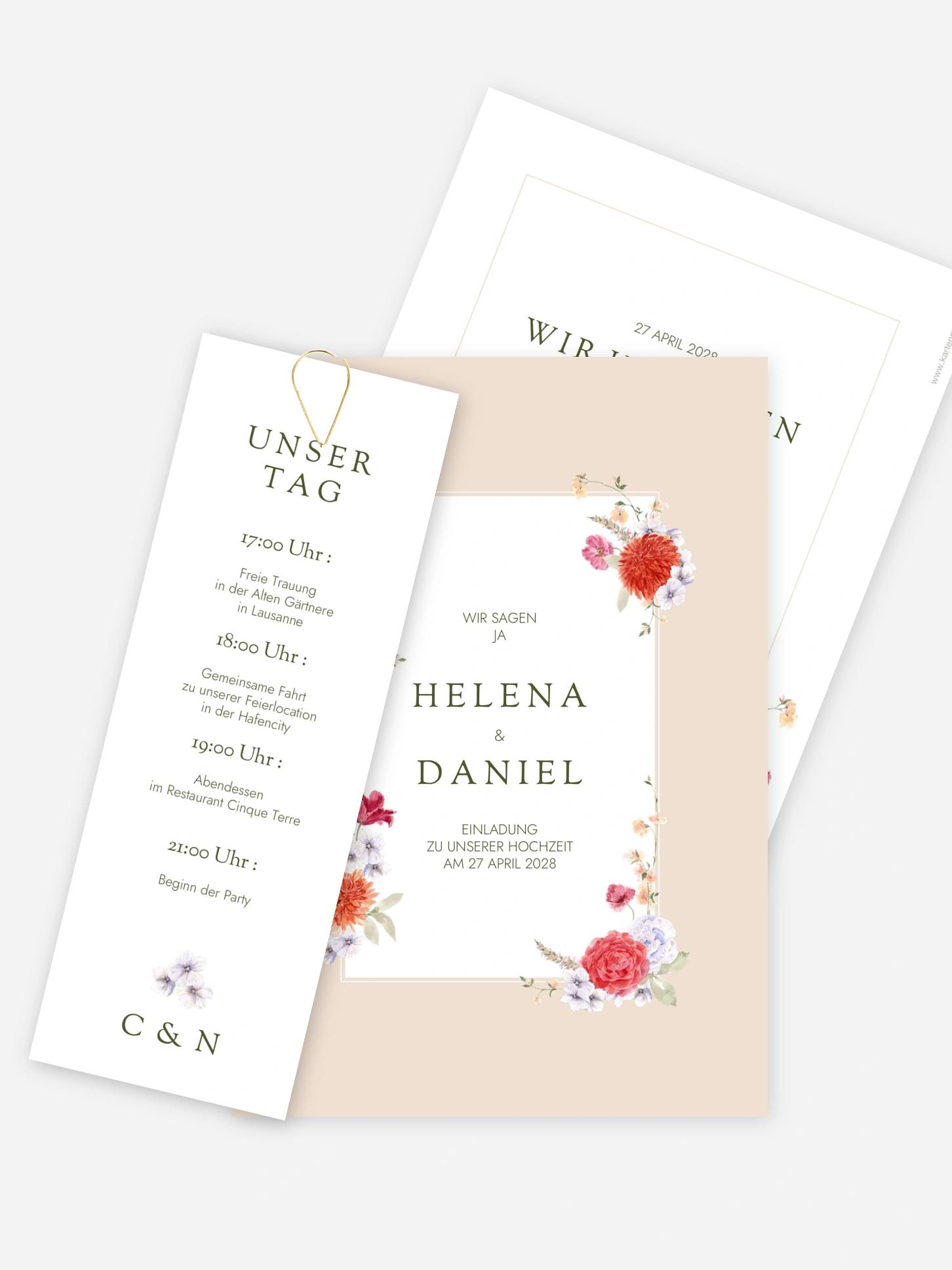 Hochzeitseinladung Blumenwelt