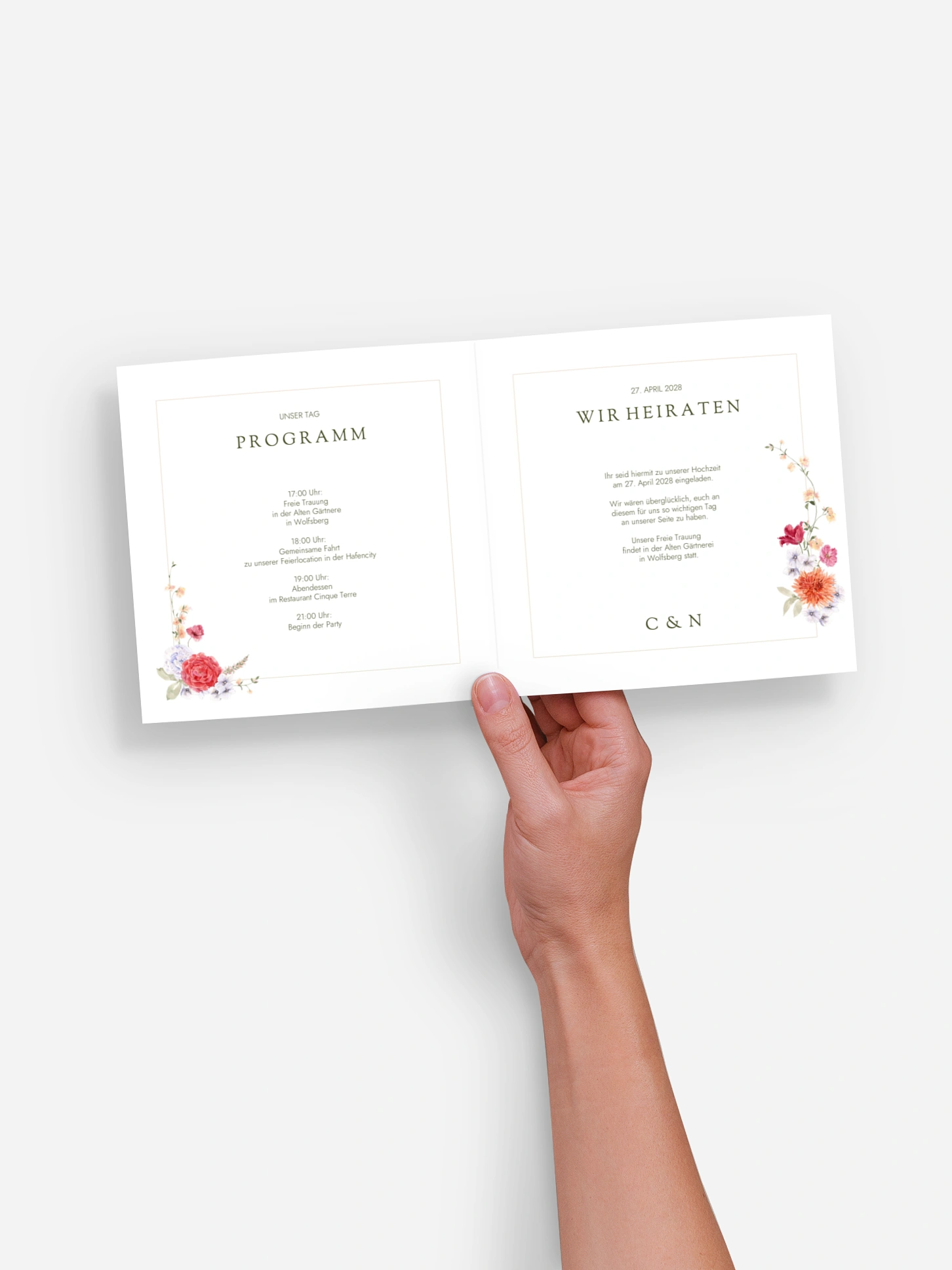Hochzeitseinladung Blumenwelt