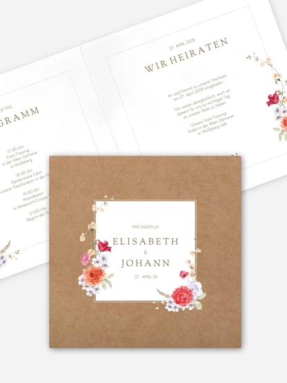Hochzeitseinladung Blumenwelt