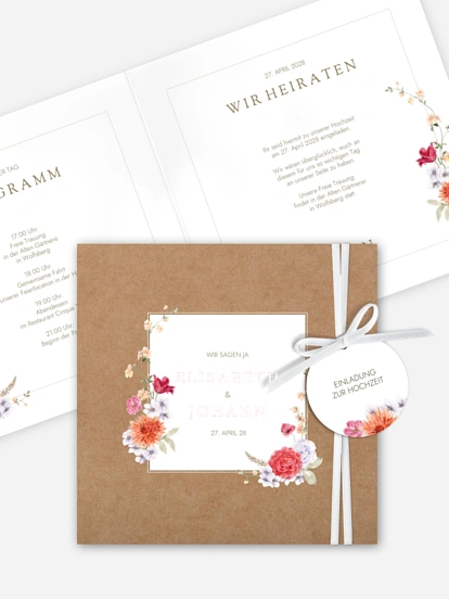 Hochzeitseinladung Blumenwelt
