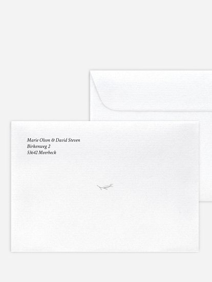 Bedruckter Briefumschlag Hochzeit Elegant Romance