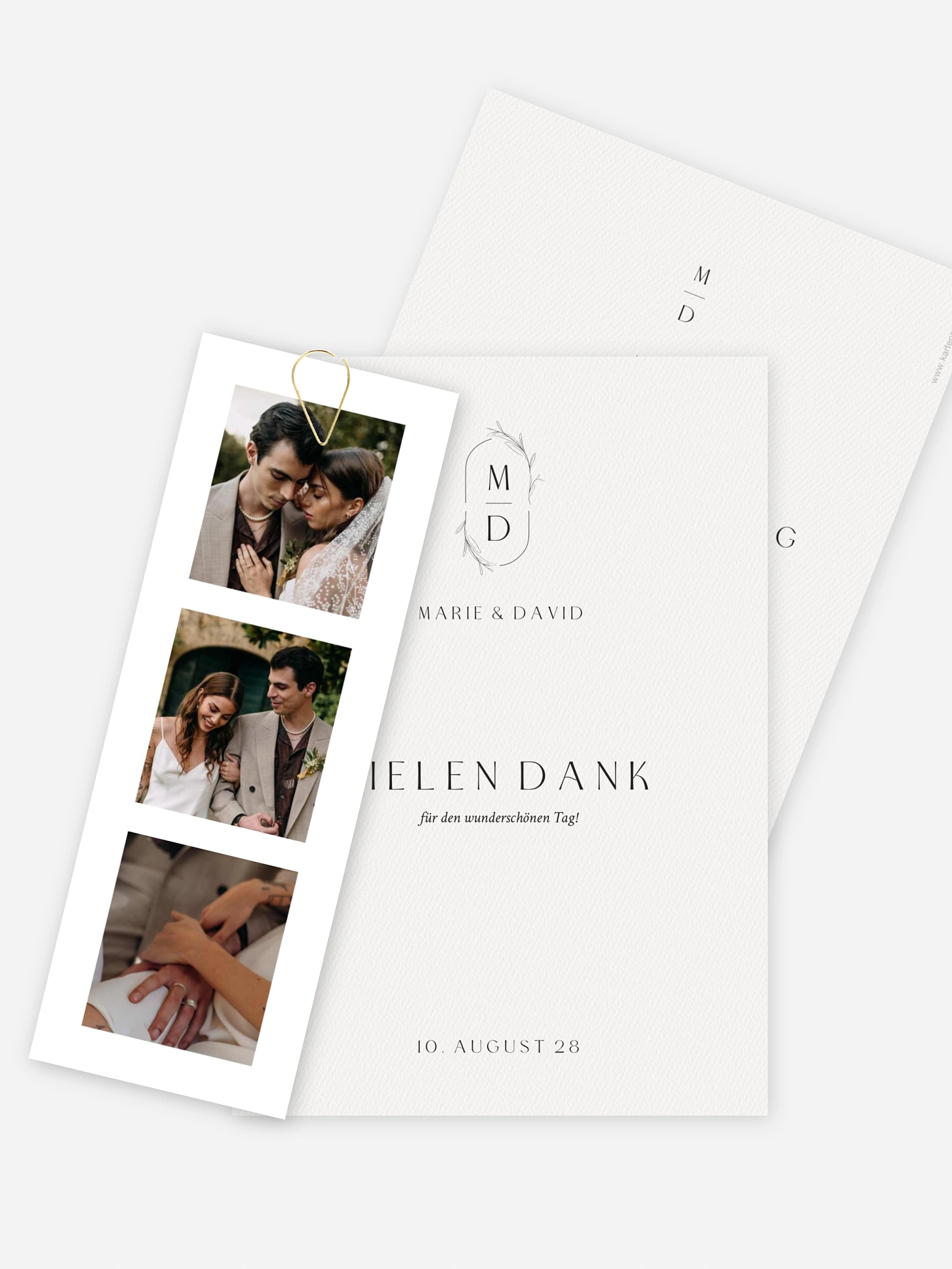 Dankeskarte Hochzeit Elegant Romance