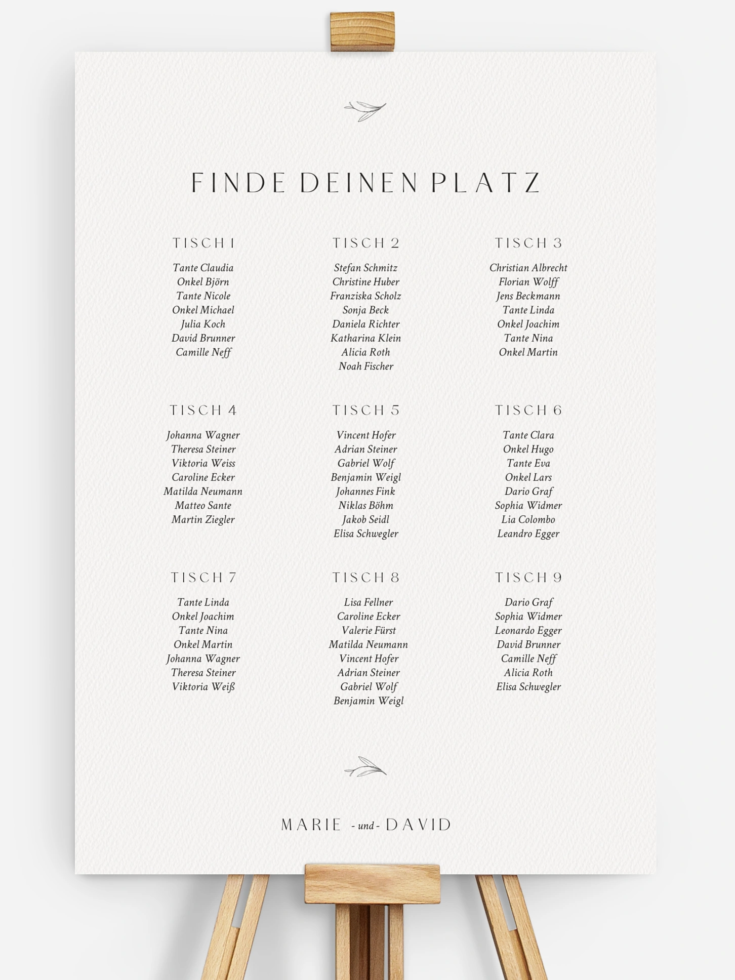 Sitzplan Plakat Elegant Romance