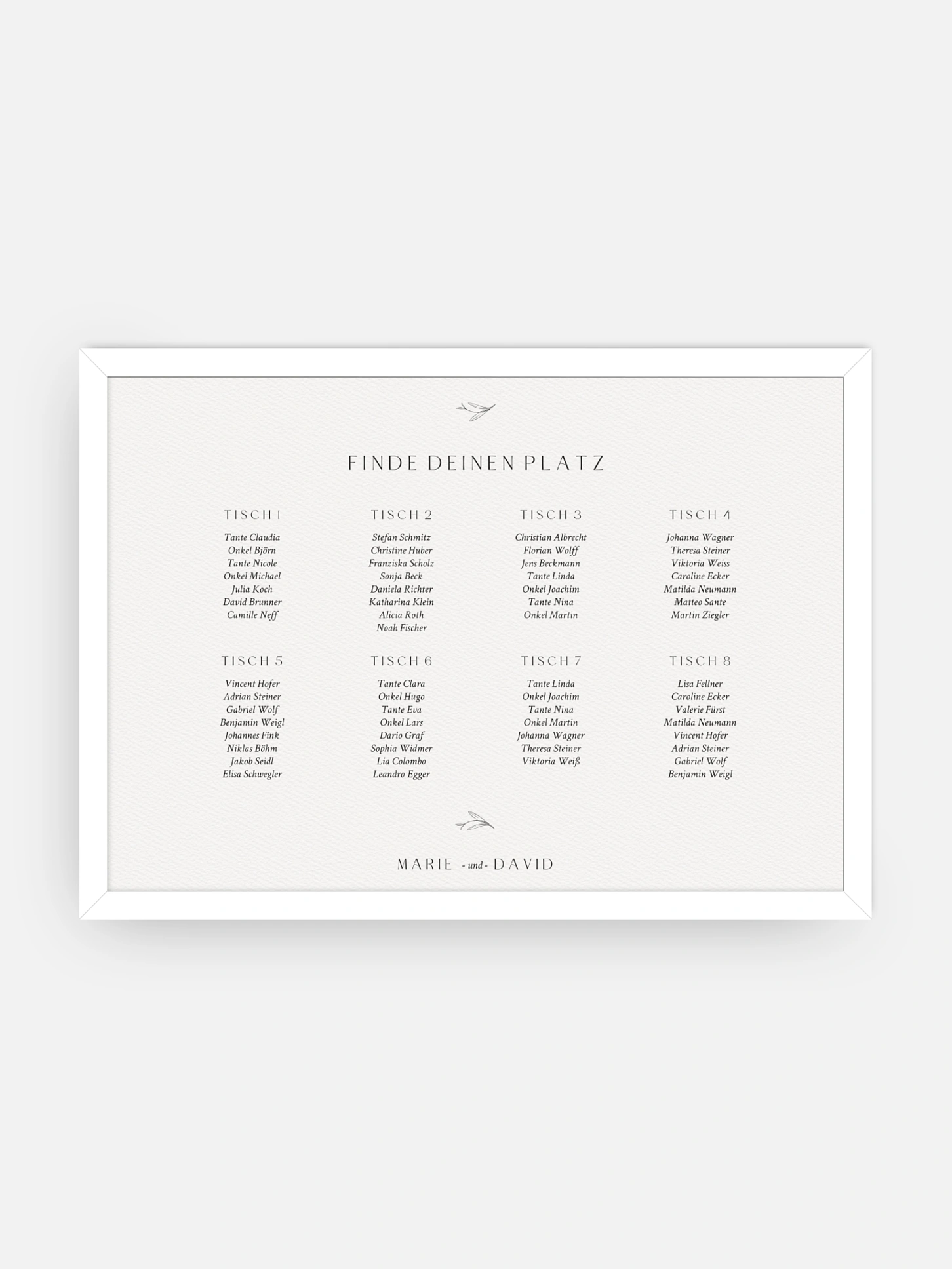 Sitzplan Plakat Elegant Romance