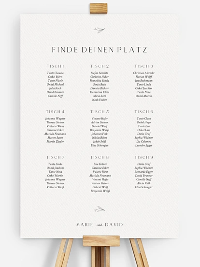 Sitzplan Plakat Elegant Romance