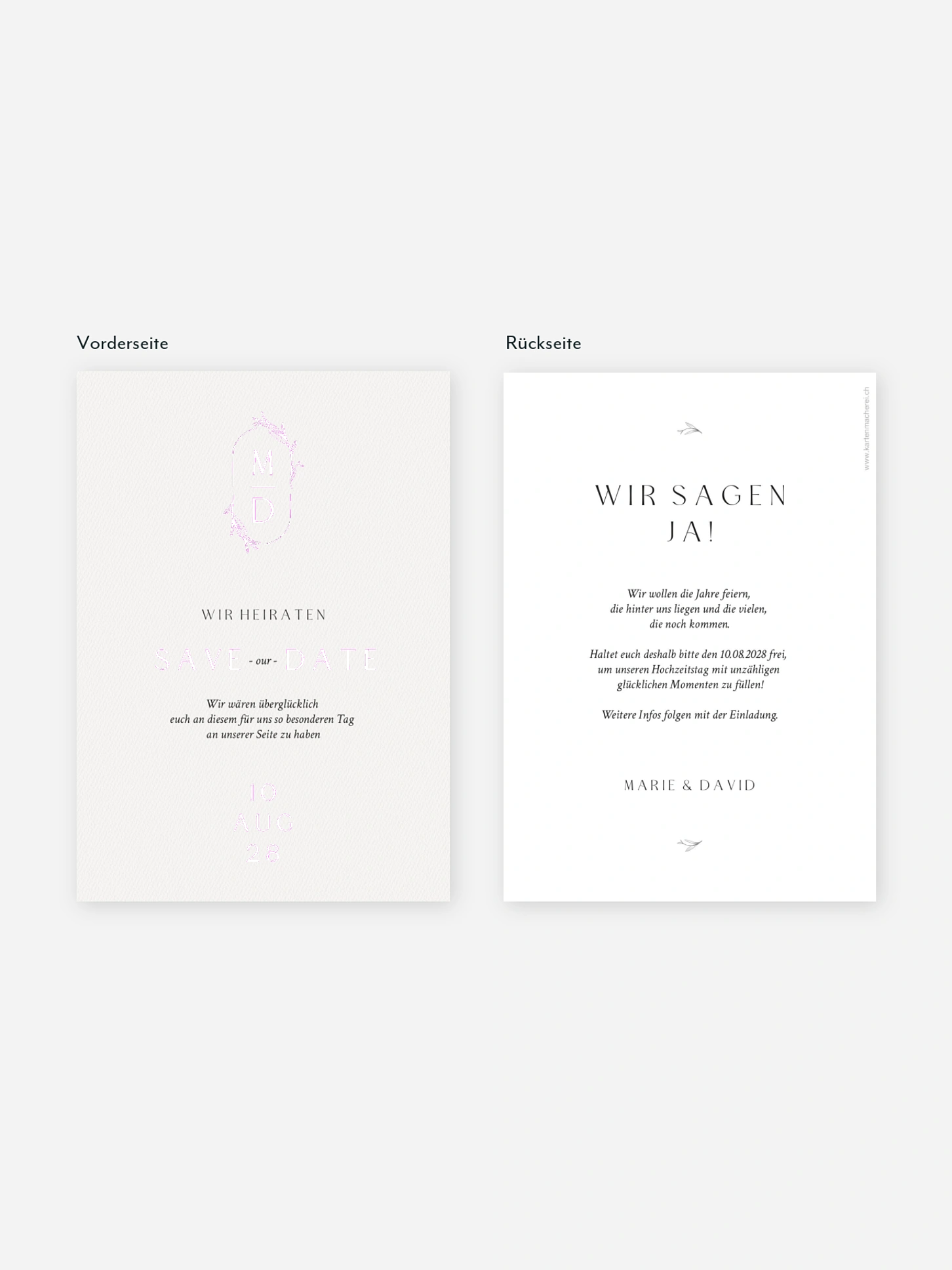 Save-the-Date Karte Elegant Romance