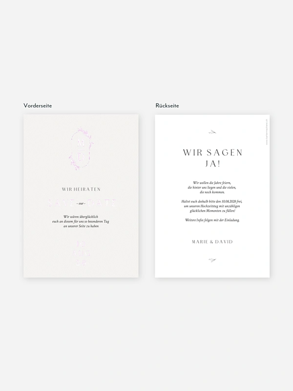 Save-the-Date Karte Elegant Romance