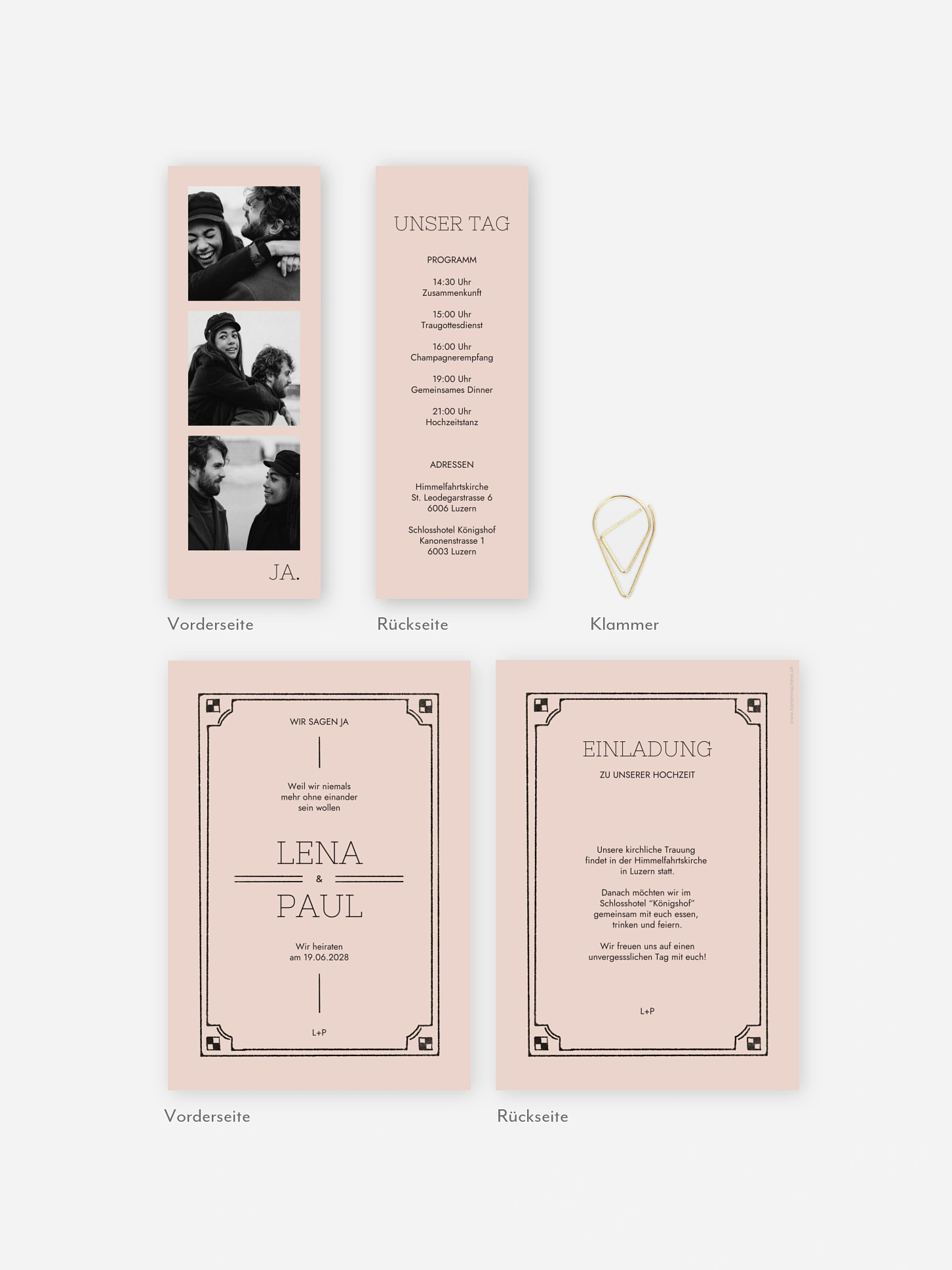 Hochzeitseinladung Vintage Vows