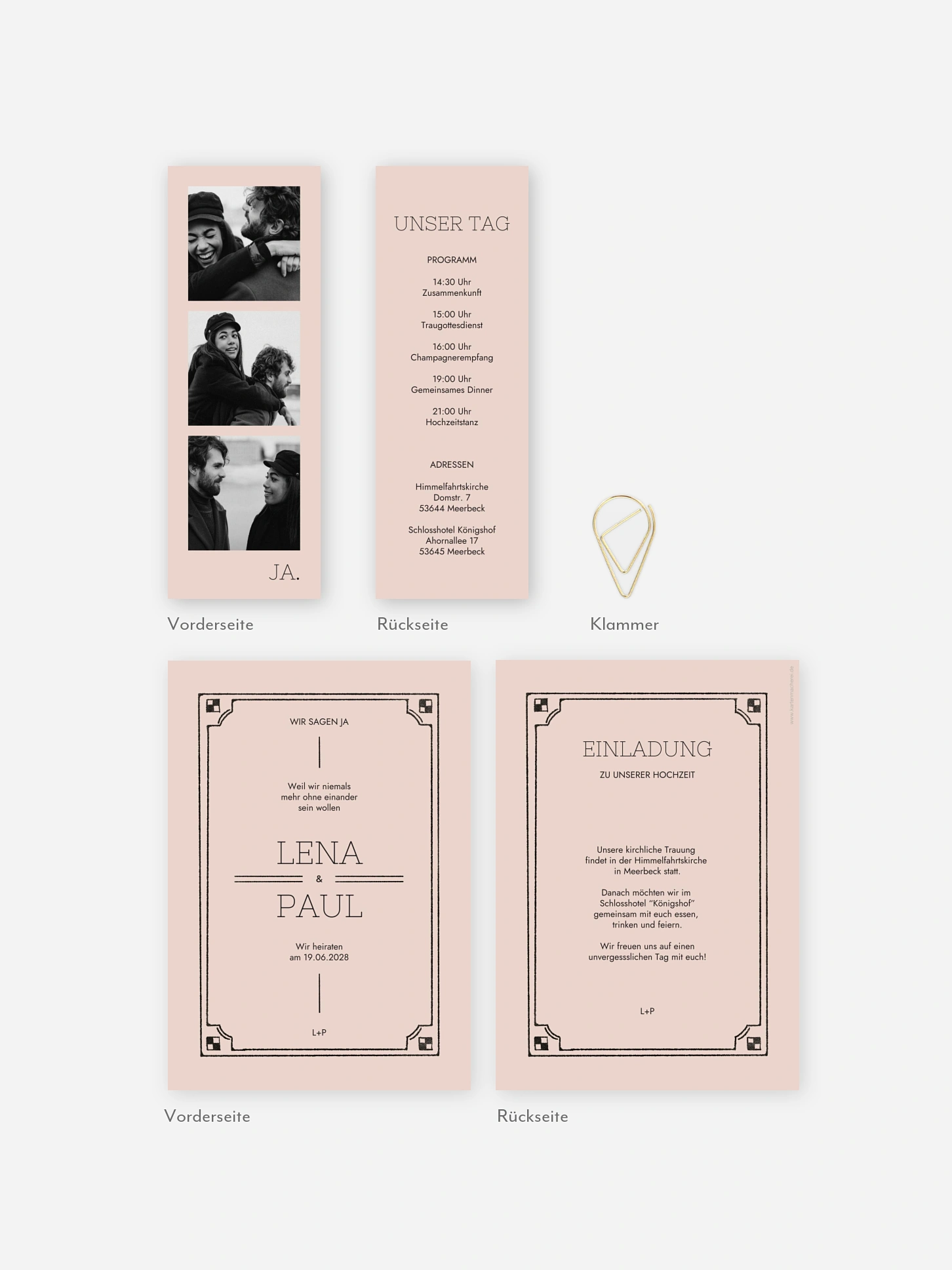 Hochzeitseinladung Vintage Vows