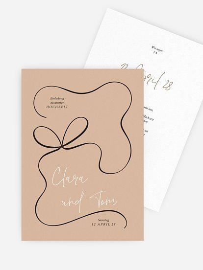 Hochzeitseinladung Vintage Bow