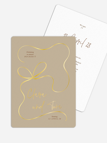 Hochzeitseinladung Vintage Bow