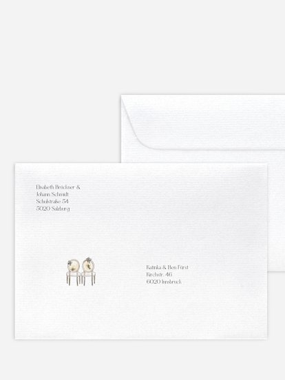 Bedruckter Briefumschlag Hochzeit Soft Moments